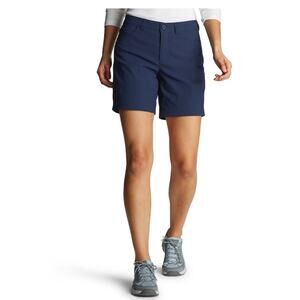 Eddie Bauer Women's Rainier Shorts Navy Blue Size 6 Hiking Gorpcore 7" Inseam